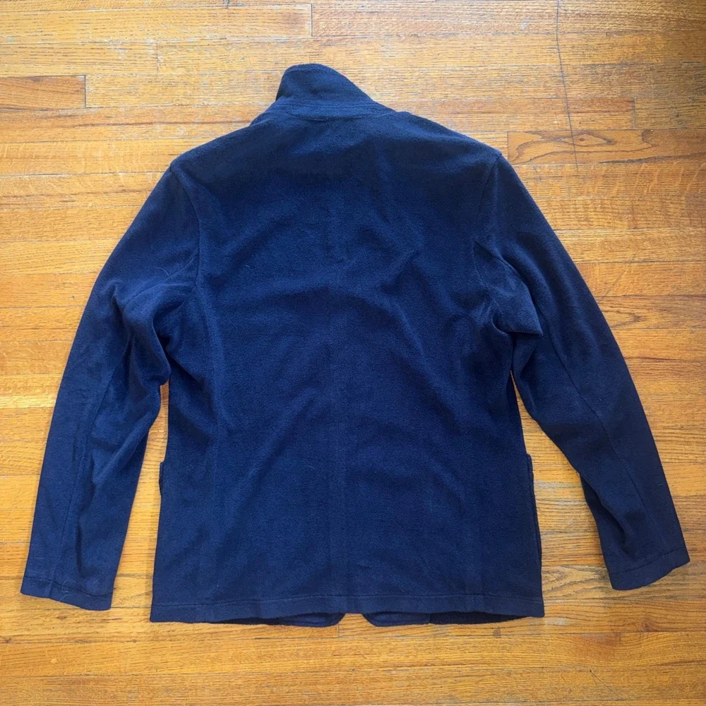 Banana Republic Mens Navy Blue Fleece Knit Blazer Sport Coat Large